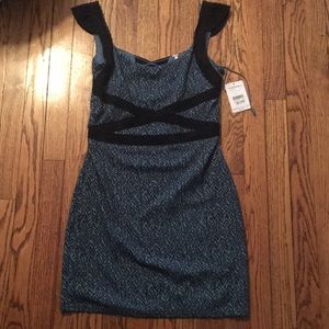 Tight blue and black free people dress with tags